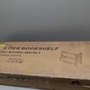 MNEETRUNG Book Shelf, Small 3-Tier Industrial Bookshelf with Strong Metal Frame & Backboard, 29.5" Short Bookcase for Small Spaces, Living Room, Bedroom and Home Office, Brown