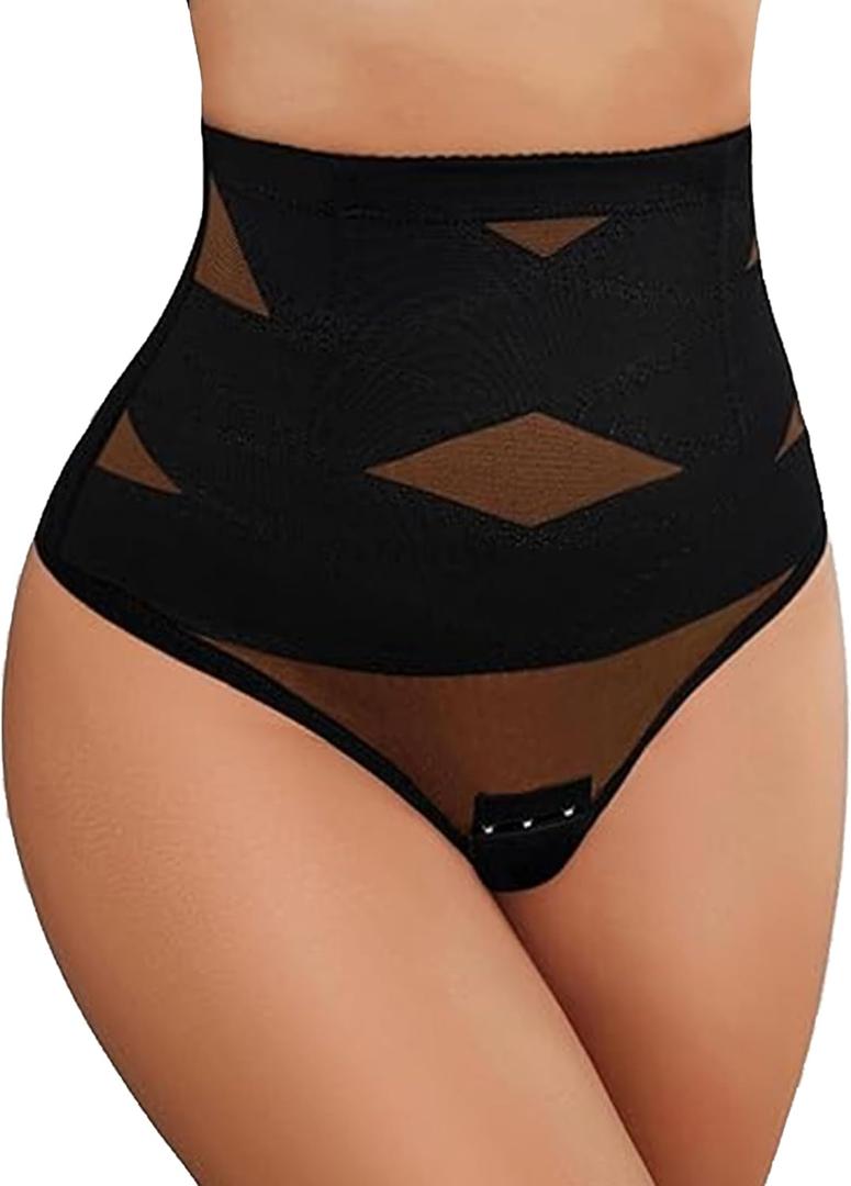 Avidlove Tummy Control Thong Women Shapewear Underwear Body Shaper Shaping Thong Panties Gridle (Medium, Black)