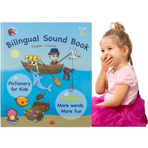 English and French ABC Learning for Children, Interactive Kids Book, Fun Educational Toy to Learn Letters and Words, Bilingual AudioBook for Toddlers (Ages 3+) Boys / Girls