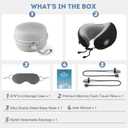 CNAOA Travel Pillow for Airplanes, Neck Pillow eases Neck and Shoulder Pain on Long Flights, Adaptive Memory Foam Sleep Support, Portable Carry Case, Eye Mask and Earplugs Travel Set(Black)