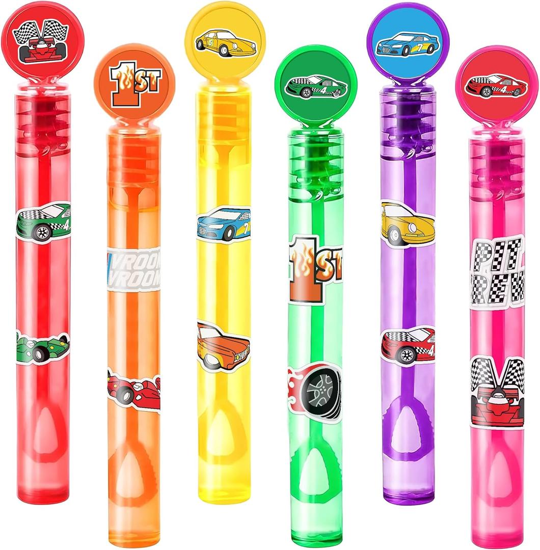 2 x Race Car Party Favors for Kids  24PCS Racing-Themed Mini Bubble Wands, Great for Birthday Supplies, Piata Fillers, Goodie Bags & Classroom Rewards