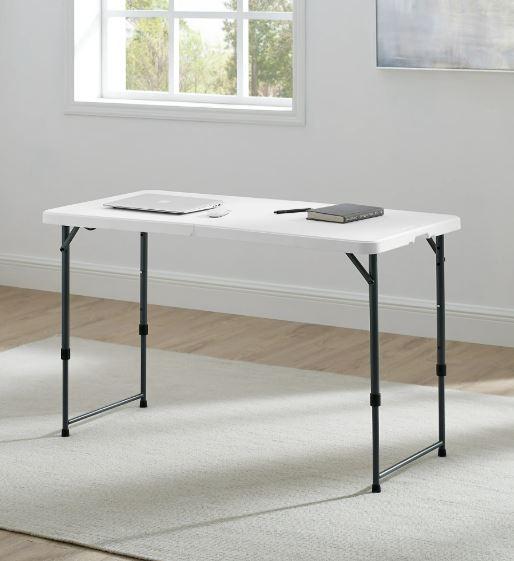 Mainstays White 27" Folding Plastic Table, Heavy Duty, Easy-Fold, Indoor Outdoor
