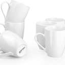 GBhome 12 oz Coffee Mugs Set of 6, Off White Mugs with Large Handle for Man, Woman, Dad, Mom, Light Weight Coffee Mugs for Latte/Cappuccino/Cocoa/Milk, Dishwasher & Microwave Safe