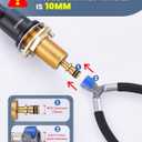 Quick Connect Faucet Hose Replacement, 16 Inch Hot & Cold Water Supply Lines for Widespread Faucet, Bathroom 3 Holes Faucet Water Mixer Line with Fast Lock