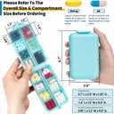 3 Pack 14 Grids Travel Pill Organizer Box with 415-Pcs Medicine Name Labels - Pocket Daily Pharmacy Case Container Kit - Travel Medication Holder Dispenser for Fish Oil Vitamin, Khaki+Grey+Sky Blue