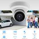 8MP 4K IP PoE Turret Camera Outdoor, H.265 PoE IP Security Dome Camera with 80ft Night Vision, 2.8mm Lens, 105 Wide Angle, Built-in Mic, WDR, Compatible with Third-Party NVRs and Software