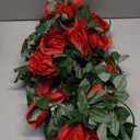 16 FT Fake Rose Vine Garland Artificial Flowers Plants Hanging Rose Ivy Home Hotel Office Wedding Party Garden Dcor (Red/2PCS)