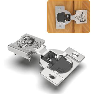 20 Pack 1/2" Overlay 4D Soft Close Concealed Hinges for Face Frame Door, Adjustable Closing Speed, Smooth Slow Self Close Hinges, Satin Nickel, 105 Open Angle Stainless Steel Cabinet Hinges (1/2 inch Overlay)