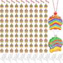 Tanlade 50 Pcs Shell Shaped Sand Art Bottle Necklaces for Crafts Create Your Own Art for DIY Craft Making Classroom Activities Party Favors, Sand Not Include