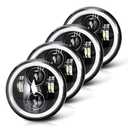 4pcs 5 3/4" 5.75 LED Headlights with High Low Beam Amber turn signal White DRL, 5 3/4 led headlight Halo Ring