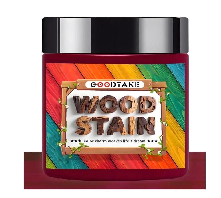 GOODTAKE Wood Stain Dye Powder Kit - 5 Ultra Concentrated Colors (Red, Blue, Green, Black, Rose Red) in 2oz Jars | Just Add Water for Woodworking & Furniture