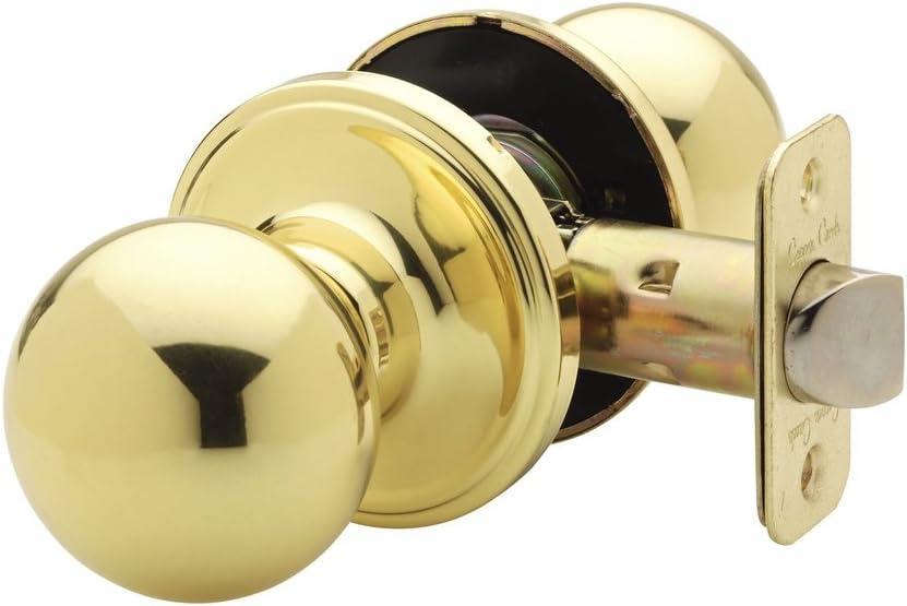 Copper Creek Passage Interior Door Knob  ANSI Grade-3 Certified, Modern Heavy Duty Handle, Easy Install and Reversible for Bedroom, Bathroom & Closets  Polished Brass (1 Pack)