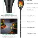 Solar Torch Light with Flickering Flame, Solar Lights Outdoor Garden Waterproof Dancing Flames Light, Flickering Flames Garden Light, Landscape Decoration Pathway Patio Lights 43",8P