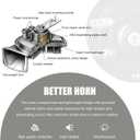 2PCS 300DB Super Loud Train Horns, 12V Waterproof Air Electric Snail Horn Replacement Kit, Universal Durable Raging Sound Air Horns for Car, Motorcycle, Truck, Marine Boat (Blue)