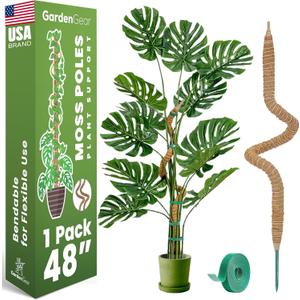 48 Inch Bendable Moss Pole Monstera Plant Support for Climbing Indoor Plants - Stakes for Potted Climbers - Tall Sticks Indoor Trellis for Houseplants - Accessories for Monstera Pot