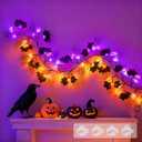 kuaima Halloween Light up Garland with 54 Purple and Orange LED Lights, 6.56 FT Lighted Willow Vine Twig Battery Operated for Indoor Decor, 8 Modes with Timer Function