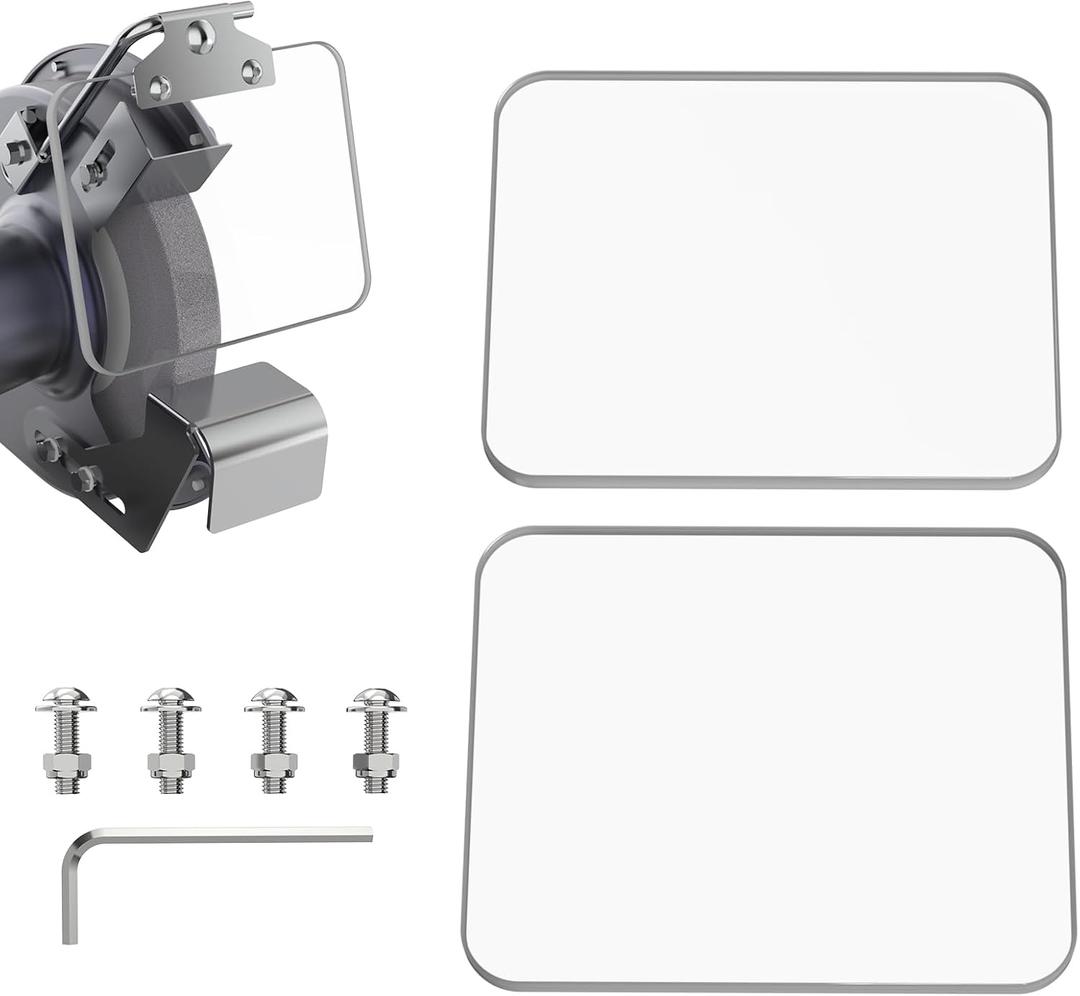 Neeki 4x5" 2pcs Bench Grinder Replacement Eye Shield, Small Grinder or Small Bench Grinder Protective Cover, HD, Lightweight and Durable