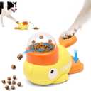 Interactive Dog Puzzle Toy - Treat Dispenser & IQ Trainer for Indoor Cats, Mental Stimulation & Slow Feeder, Duck Shape Enrichment Game Fun Exercise for Small Dogs, Yellow