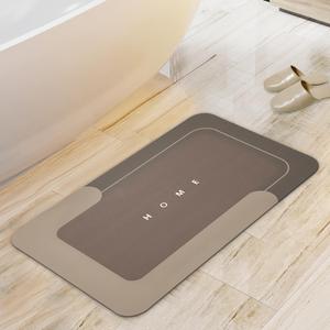 Housego Absorbent Bath Mat Magic Rug, Quick Drying Mat Magic Bath Mat Non-Slip Floor Rug Rubber Backed for Bathroom Kitchen Shower Sink, Water Absorbent (1PC, 15.7''x23.6'', Brown)