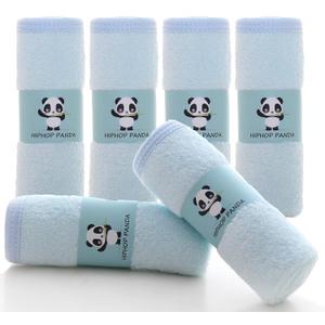 HIPHOP PANDA Baby Washcloths, Rayon Made from Bamboo - 2 Layer Ultra Soft Absorbent Newborn Bath Face Towel - Reusable Baby Wipes for Delicate Skin - Blue, 10x10 Inch (Pack of 6)