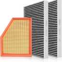 2-PACK Cabin Air Filter and 1-PACK Engine Air Filter Fit for BMW X5 X7 X6; BMW 530i, 530i xDrive, 540I, 540i xDrive, 530e, 530e xDrive, 740I, 740i xDrive more+ Replace#64115a1bdb6 13718691835