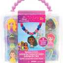 Disney Princess Necklace Activity Case Jewelry Making Kit with Beads, Charms & Strings Create Custom Princess Necklaces Craft Gift for Girls Ages 3+ Portable Storage Case Included