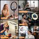 MACTREM Large 22" Ring Light with Stand, 75" Tripod for iPad iPhone Barber