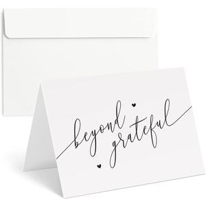 Thank You Cards with Envelopes - 25 Pre-Scored Thank You Note Cards for a Simple Yet Classy Way to Express Your Gratitude for Weddings, Gifts, Customers, Colleague and More Thank You Cards Bulk (Chic)