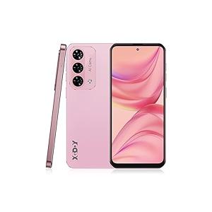 Xgody Unlock Phone Mate 60,6.79 Inch HD+ Screen Smartphone,4G Dual SIM Cheap Mobile Phones 4GB+ 128GB Expanded 512G 5280mAh 21MP Camera T-Mobile Android Phone with Finger&Face Unlock,  Light Pink