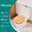 Toilet Seat, Solid Wood, Rubber Wood, High Gloss Finish, PIKLiDS (Round)