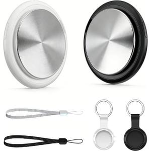 Air Tracker Tags-2 Pack - Apple MFi Certified Find My(iOS Only) Bluetooth Tracker, 365-Day Battery & Waterproof Item Locator for Keys, Wallet, Luggage, Backpack, Pet with Protective Case & Lanyard