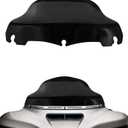 9" Motorcycle Windshield for Harley Street Glide/Electra Glide/Ultra Limited/Tri Glide FLHT FLHX FLHXS FLHTK 2014-2024, ABS Material Wave Windscreen, Replacement Black Fairing Deflector