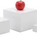 Acrylic Buffet Risers,Display Stand Shelf for Catering Dessert Collectibles Jewelry Figures Show, Cube Display Nesting Risers with Hollow Bottoms (6",7",8"-Glossy White)