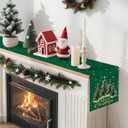 2 x Artscope Christmas Tree Table Runner, Xmas Winter Holiday Kitchen Dining Table Decoration for Christmas Home Decor 13x72 Inch-Green