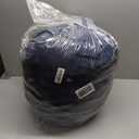 HIGOGOGO Round Stuffed Pouf Ottoman, Corduroy Poufs with Foam Chunk Filling, Furry and Fluffy Pouf Foot Stool Storage Ottoman, 20 X 15 Floor Poufs Foot Rest for Living Room, Navy