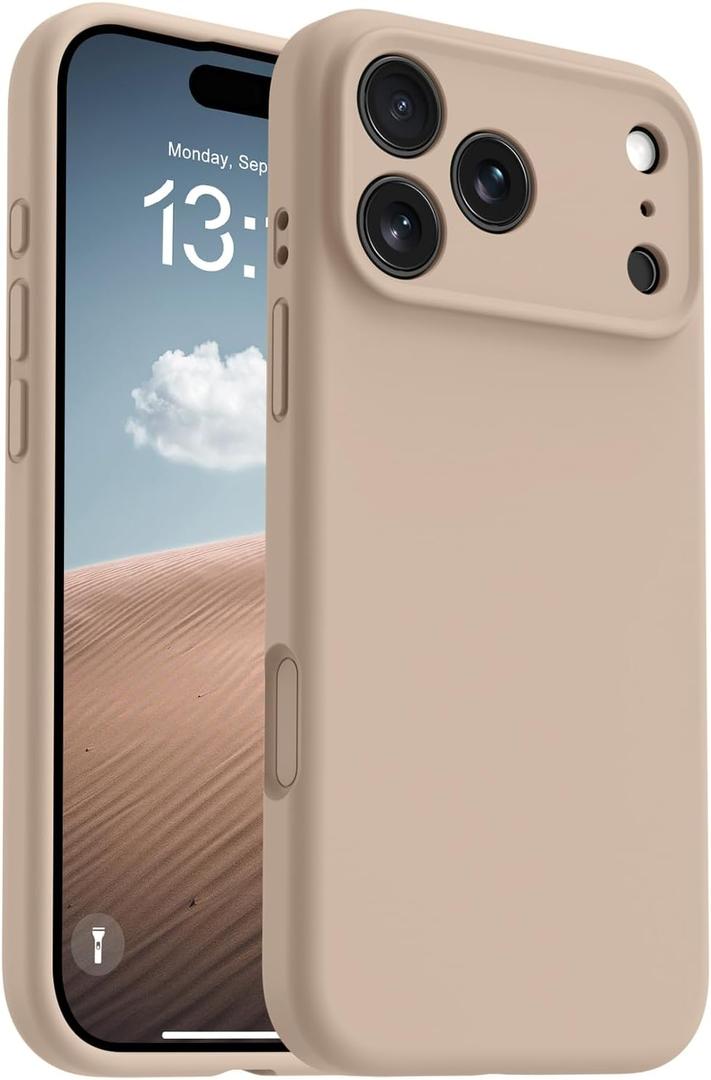 OTOFLY Magnetic for iPhone 17 Pro Case,Compatible with Magsafe,Classic Liquid Silicone Mobile Phone Case,Integrated Camera Control Button,Anti-Scratch Microfiber Lining,Light Coffee Brown