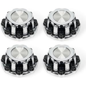 LEAPTREND 4pcs Chrome Wheel Center Caps(Glossy Silver) 8 Lugs, Fit for 1998-2013 Chevy Silverado Avalanche Suburban&GMC Sierra Yukon 1500 2500 3500 16" Rim Hub Cover, Replace 15039489
