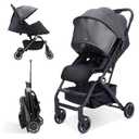 Lightweight Baby Stroller, Upgrade Compact Travel Stroller with Hidden All-Inclusive Foot Cover & Sleep Shade, One Hand Easy Foldable Pram, Oversize Basket for Airplane Travel (F1-170 Degree)
