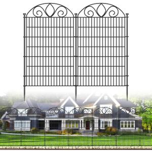 10 Panels No Dig Decorative Garden Fence Panel 48" H X 26.25' L Rustproof Metal Dog Fence Outdoor for Yard, Animal Barrier Fence for Pet, Garden Border, Patio, Flower Beds| Temporary Fencing