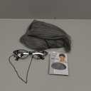 QACCF Halloween Costume Old Lady Costume Gray Wig with Beaded Necklace Chain Cat Eye Glasses