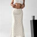 Milumia Women's Ditsy Floral High Waist Bodycon Skirt Summer Fishtail Long Skirts (M)