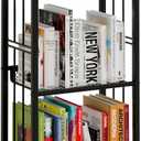 Bookshelf Storage Shelf Bookcase Freestanding Storage Stand for Living Room, Bedroom, Kitchen, Rust Resistance, Easy Assembly Free Combination Multi-Functional Organizer (3 Tiers, Black)