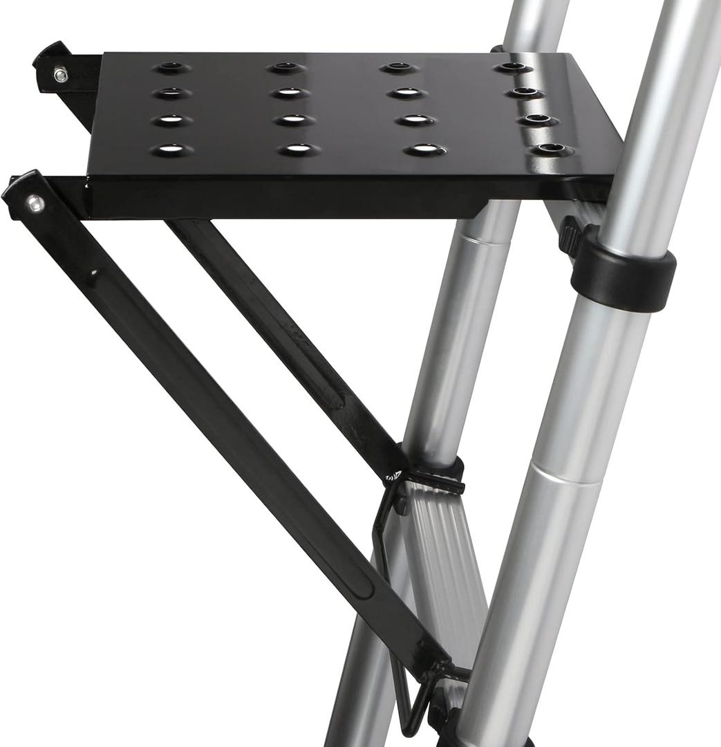 TooCust Ladder Platform Accessories - Anti-Slip Extension Ladder Work Platform System, Heavy Duty Work Tray for Tools, 400 lbs Capacity (Black)