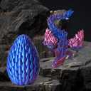 2 x 3D Printed Dragon Eggs Mystery Dragon Egg Glow in The Dark Articulated Animals Fidget Toy Crystal 3D Print Dinosaur Eggs for Kids Boys Girls Home Decor(A-12inch) (Purple&red)