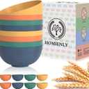 Homienly Plastic Bowls Alternative, Unbreakable Wheat Straw Cereal Bowls 8 PCS - Microwave & Dishwasher Safe Bowl for Cereal, Snack, Rice, Salad, Soup Bowls for Kitchen, Camping, Party(Muliti,26 OZ) (Multicolor)