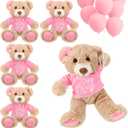 Lenwen 5 Pcs Baby Shower Bear Stuffed Decorations Animal Cute Plush Toy 14 Inch Stuffed Bear Plush Dolls in Bulk for Baby Shower Christmas Birthday Wedding Home Decorations (Girl)