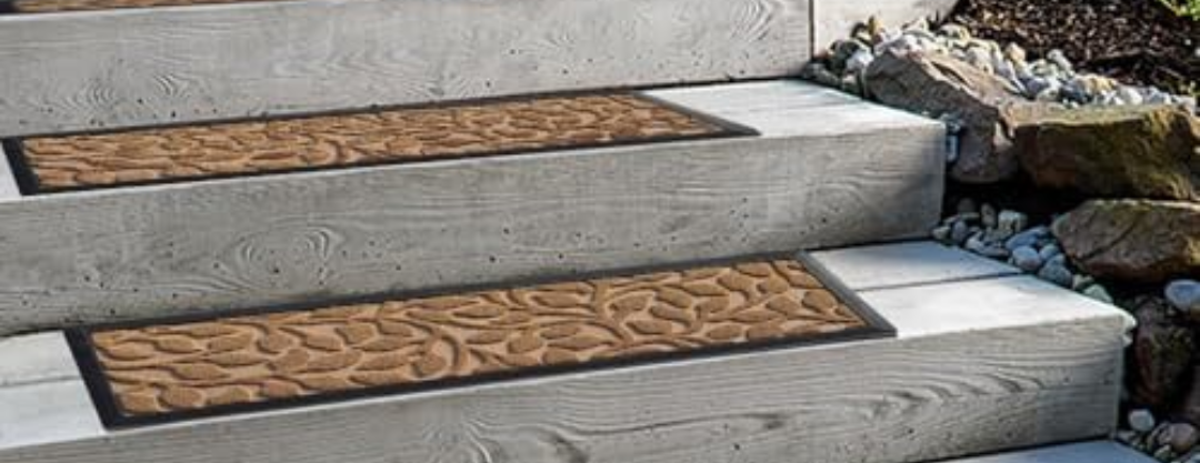 Aucuda Fall Outdoor Stair Treads Non Slip on Wooden Steps (2pcs 8.5" x 30") for Elders and Dogs in Thanksgiving with Rubber Backing, Autumn Runner Rug Coco Coir Staircase Mat Carpet Indoor Farmhouse 