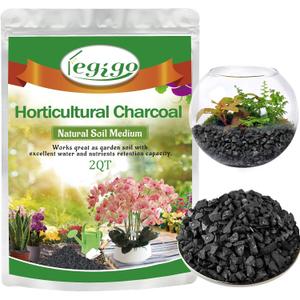 Legigo 2 QT Horticultural Charcoal- Natural Charcoal for Plants, Biochar Soil Amendment for Indoor Plants, Terrariums, Orchids Potting Mix and Gardening