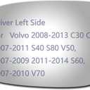 JZSUPER Side Mirror Glass fit for Volvo 2008-2013 C30 C70, 2007-2011 S40 S80 V50, 2007-2009 2011-2014 S60, 2007-2010 V70 Driver Side Replacement Flat Glass