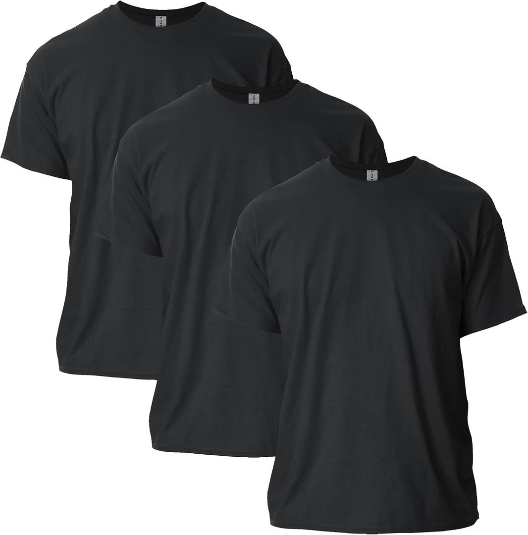 Gildan Adult Ultra Cotton T-Shirt, Style G2000, Multipack, Black (3-Pack), Large